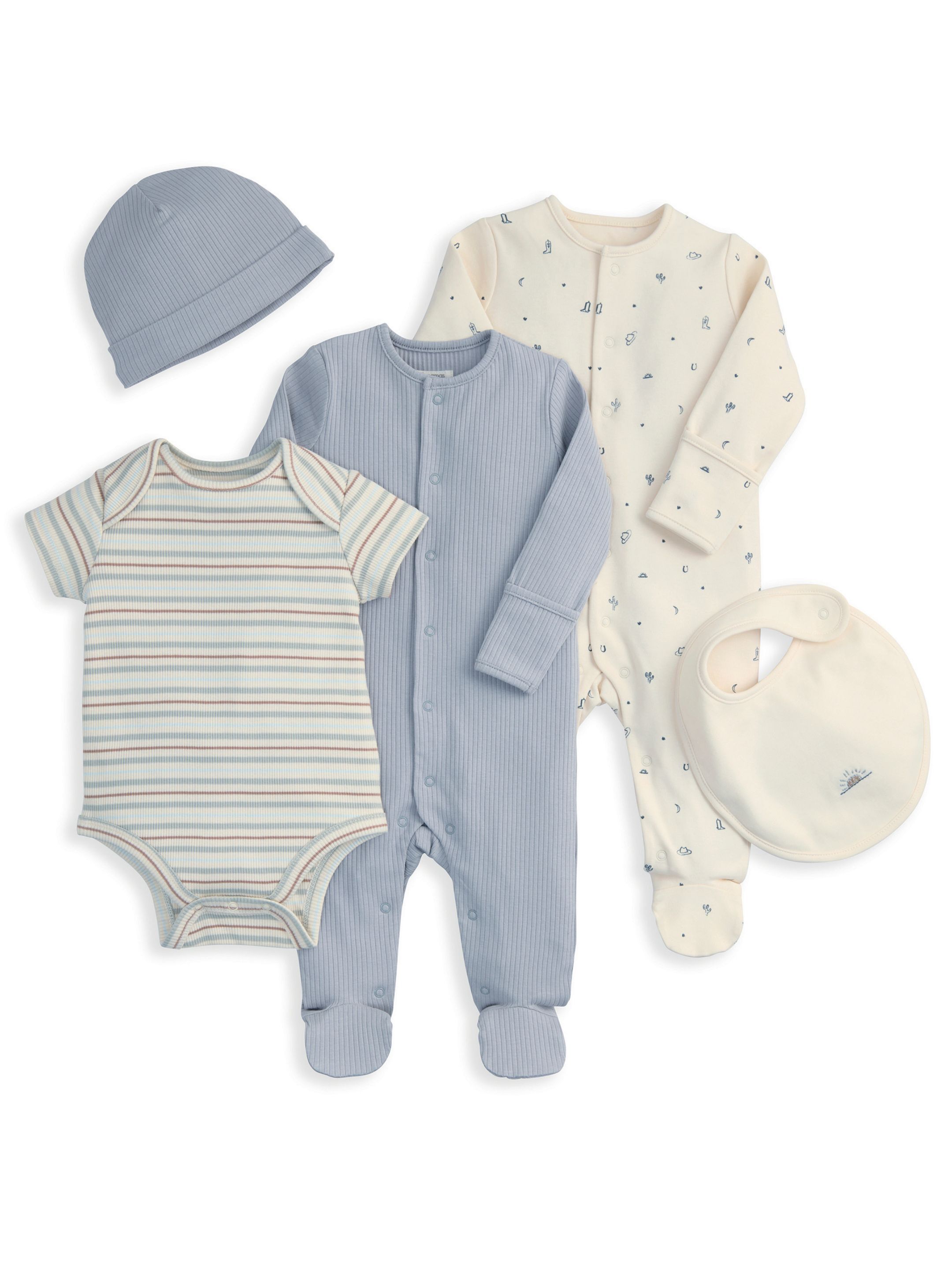 Baby Gift Set &ndash; 5-Piece Sleepsuit Set, Bear Comforter & 5-Pack Socks image number 3